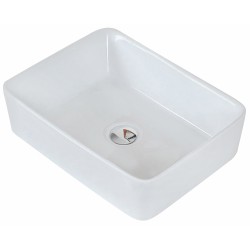 American Imaginations AI-155 18.75-in. W x 14.75-in. D Above Counter Rectangle Vessel In White Color For Deck Mount Faucet