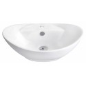 American Imaginations AI-157 23-in. W x 15.25-in. D Above Counter Oval Vessel In White Color For Single Hole Faucet
