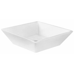 American Imaginations AI-210 15.75-in. W x 15.75-in. D Above Counter Square Vessel In White Color For Deck Mount Faucet