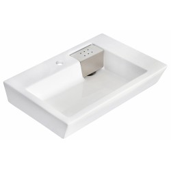American Imaginations AI-240 26-in. W x 17.75-in. D Above Counter Rectangle Vessel In White Color For Single Hole Faucet