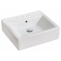 American Imaginations AI-438 21-in. W x 16.5-in. D Above Counter Rectangle Vessel In White Color For 4-in. o.c. Faucet