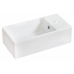 American Imaginations AI-582 19.25-in. W x 9.5-in. D Above Counter Rectangle Vessel In White Color For Single Hole Faucet