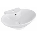 American Imaginations AI-590 22.75-in. W x 17.25-in. D Above Counter Oval Vessel In White Color For Single Hole Faucet