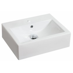 American Imaginations AI-592 20.25-in. W x 16.25-in. D Above Counter Rectangle Vessel In White Color For Single Hole Faucet