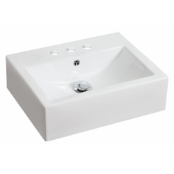 American Imaginations AI-593 20.25-in. W x 16.25-in. D Above Counter Rectangle Vessel In White Color For 4-in. o.c. Faucet