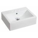 American Imaginations AI-593 20.25-in. W x 16.25-in. D Above Counter Rectangle Vessel In White Color For 4-in. o.c. Faucet