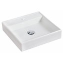 American Imaginations AI-595 17.5-in. W x 17.5-in. D Above Counter Square Vessel In White Color For Single Hole Faucet