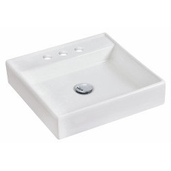 American Imaginations AI-596 17.5-in. W x 17.5-in. D Above Counter Square Vessel In White Color For 4-in. o.c. Faucet