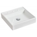 American Imaginations AI-597 17.5-in. W x 17.5-in. D Above Counter Square Vessel In White Color For 8-in. o.c. Faucet