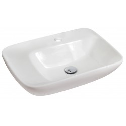 American Imaginations AI-599 23.5-in. W x 17.25-in. D Above Counter Rectangle Vessel In White Color For Single Hole Faucet