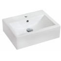 American Imaginations AI-685 20.25-in. W x 16.25-in. D Wall Mount Rectangle Vessel In White Color For Single Hole Faucet