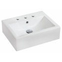 American Imaginations AI-687 20.25-in. W x 16.25-in. D Wall Mount Rectangle Vessel In White Color For 8-in. o.c. Faucet