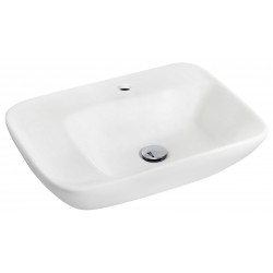 American Imaginations AI-688 23.5-in. W x 17.25-in. D Wall Mount Rectangle Vessel In White Color For Single Hole Faucet