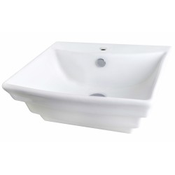 American Imaginations AI-689 19.75-in. W x 17-in. D Wall Mount Rectangle Vessel In White Color For Single Hole Faucet