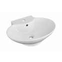 American Imaginations AI-703 22.75-in. W x 17.25-in. D Wall Mount Oval Vessel In White Color For Single Hole Faucet