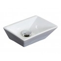 American Imaginations AI-1243 12-in. W x 9-in. D Above Counter Rectangle Vessel In White Color For Deck Mount Faucet
