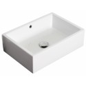 American Imaginations AI-1299 20-in. W x 14.25-in. D Above Counter Rectangle Vessel In White Color For Deck Mount Faucet