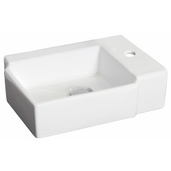 American Imaginations AI-1301 16.25-in. W x 11.75-in. D Above Counter Rectangle Vessel In White Color For Single Hole Faucet