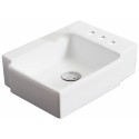 American Imaginations AI-1302 16.25-in. W x 11.75-in. D Above Counter Rectangle Vessel In White Color For 4-in. o.c. Faucet