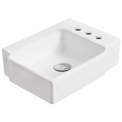 American Imaginations AI-1304 16.25-in. W x 11.75-in. D Wall Mount Rectangle Vessel In White Color For 4-in. o.c. Faucet