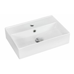 American Imaginations AI-1331 19.75-in. W x 13.75-in. D Wall Mount Rectangle Vessel In White Color For Single Hole Faucet