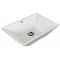 American Imaginations AI-1734 22-in. W x 14.75-in. D Above Counter Rectangle Vessel In White Color For Deck Mount Faucet