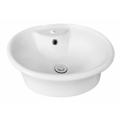 American Imaginations AI-11017 19-in. W x 15.5-in. D Above Counter Round Vessel In White Color For Single Hole Faucet