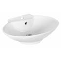 American Imaginations AI-11018 22.75-in. W x 17.25-in. D Above Counter Oval Vessel In White Color For Single Hole Faucet