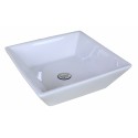 American Imaginations AI-11021 15.75-in. W x 15.75-in. D Above Counter Square Vessel In White Color For Deck Mount Faucet