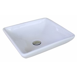 American Imaginations AI-11022 15.75-in. W x 15.75-in. D Above Counter Square Vessel In White Color For Deck Mount Faucet