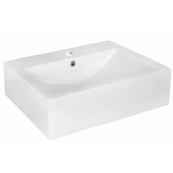 American Imaginations AI-11025 20.25-in. W x 16.25-in. D Above Counter Rectangle Vessel In White Color For Single Hole Faucet