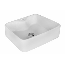 American Imaginations AI-11027 18.75-in. W x 14.75-in. D Above Counter Rectangle Vessel In White Color For Single Hole Faucet