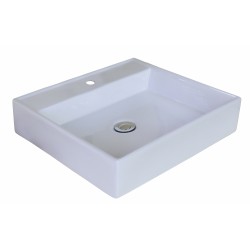 American Imaginations AI-11029 17-in. W x 17-in. D Above Counter Square Vessel In White Color For Single Hole Faucet