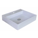 American Imaginations AI-11029 17-in. W x 17-in. D Above Counter Square Vessel In White Color For Single Hole Faucet