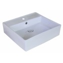 American Imaginations AI-11030 18-in. W x 18-in. D Above Counter Square Vessel In White Color For Single Hole Faucet