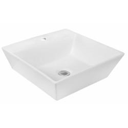American Imaginations AI-11031 16.5-in. W x 16.5-in. D Above Counter Square Vessel In White Color For Single Hole Faucet