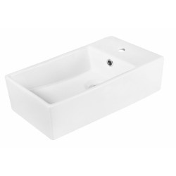 American Imaginations AI-11032 19-in. W x 9.75-in. D Above Counter Rectangle Vessel In White Color For Single Hole Faucet