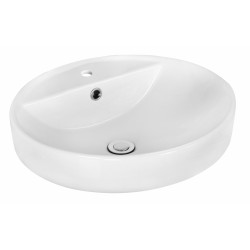 American Imaginations AI-11034 18.1-in. W x 18.1-in. D Above Counter Round Vessel In White Color For Single Hole Faucet