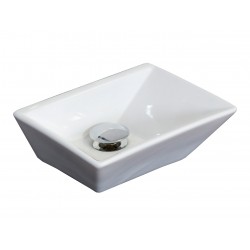 American Imaginations AI-14022 12-in. W x 9-in. D Above Counter Rectangle Vessel In White Color For Wall Mount Faucet