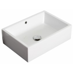 American Imaginations AI-14023 20-in. W x 14.25-in. D Above Counter Rectangle Vessel In White Color For Wall Mount Faucet