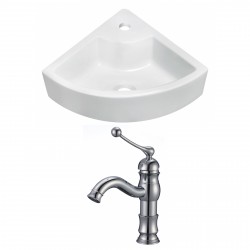 American Imaginations AI-15125 Unique Vessel Set In White Color With Single Hole CUPC Faucet