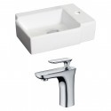 American Imaginations AI-15190 Rectangle Vessel Set In White Color With Single Hole CUPC Faucet