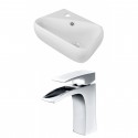 American Imaginations AI-15292 Rectangle Vessel Set In White Color With Single Hole CUPC Faucet