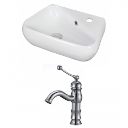 American Imaginations AI-15329 Unique Vessel Set In White Color With Single Hole CUPC Faucet