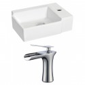 American Imaginations AI-17881 Rectangle Vessel Set In White Color With Single Hole CUPC Faucet