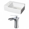 American Imaginations AI-17883 Rectangle Vessel Set In White Color With Single Hole CUPC Faucet