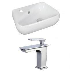 American Imaginations AI-17918 Unique Vessel Set In White Color With Single Hole CUPC Faucet