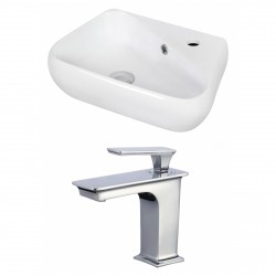 American Imaginations AI-17924 Unique Vessel Set In White Color With Single Hole CUPC Faucet