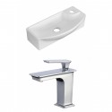 American Imaginations AI-17926 Rectangle Vessel Set In White Color With Single Hole CUPC Faucet