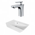 American Imaginations AI-18062 Rectangle Vessel Set In White Color With Single Hole CUPC Faucet